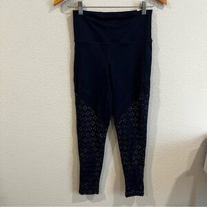 Aerie blue 7/8 leggings  with laser cut and mesh size medium new with tag